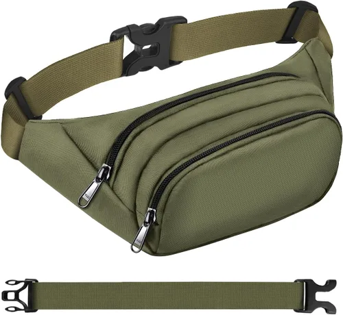 Vista 13 de Riñonera grande para mujeres y hombres – Riñonera Syican con 3 bolsillos con cremallera, regalos para disfrutar de deportes, viajes, entrenamiento