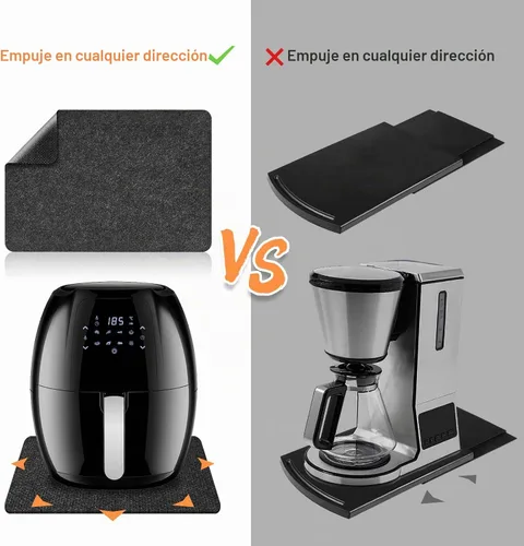 Vista 5 de SIUDANGKA 2 alfombrillas resistentes al calor para freidora de aire, cafetera, tostadora, protector de encimera rectangular negro de fieltro