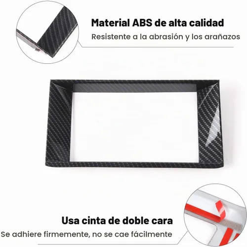 Vista 3 de RT-TCZ Cubierta de bisel de marco de panel de navegación GPS de fibra de carbono de 8 pulgadas para accesorios interiores del tablero para Ford