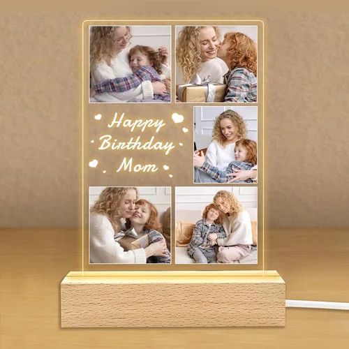 Vista 17 de Regalos de fotos personalizados para novio, novia, mujer, pareja, marcos de fotos personalizados, placa acrílica, luz nocturna para mejor amigo