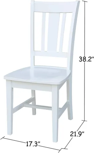 Vista 3 de International Concepts - Juego de dos sillas de comedor San Remo Splatback, color blanco