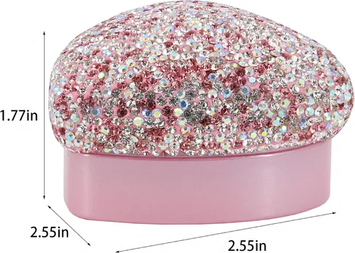 Vista 6 de Naimo Caja de anillo de compromiso con forma de corazón de diamantes de imitación, soporte de terciopelo, aretes, moneda, joyero, caja con luz LED