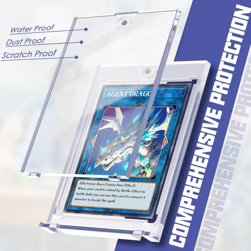 Vista 4 de 100 tarjeteros magnéticos, fundas transparentes 35PT para tarjetas Acrílico transparente 35PT, cierre magnético, bloqueo UV, para tarjetas