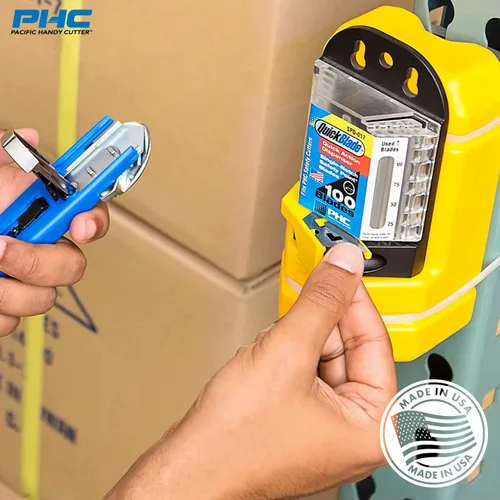 Vista 4 de Pacific Handy Cutter SPD-017 Dispensador de Hojas de Punta de Seguridad con 100 Hojas de Punta de Seguridad