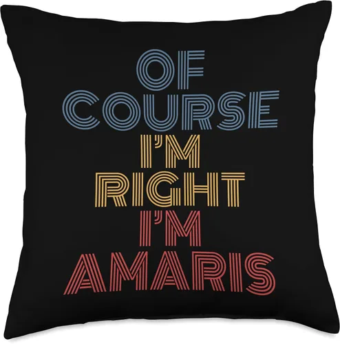 Vista 4 de Amaris Personalized Name Tees Oh Course I'm Right I'm Amaris - Almohada divertida con nombre personalizado, 16 x 16 pulgadas, multicolor