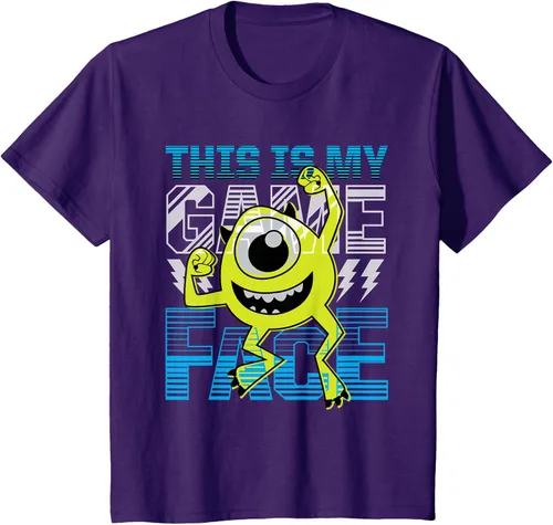 Vista 26 de Disney Pixar Monsters Inc. Mike Wazowski Game Face Camiseta Negro