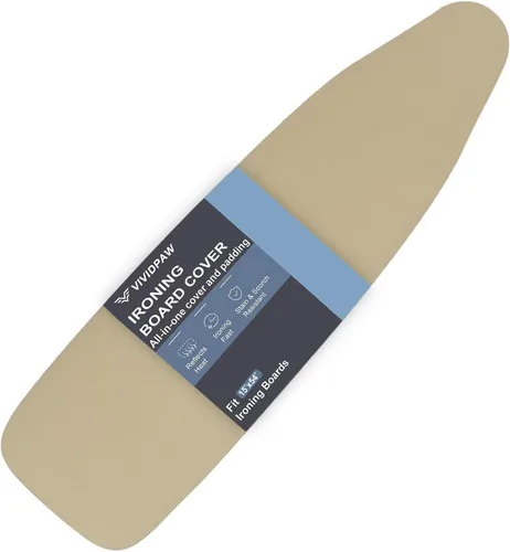 Vista 22 de VividPaw Funda y almohadilla para tabla de planchar, tamaño estándar 15"x54", acolchado grueso, borde elástico, revestimiento de silicona