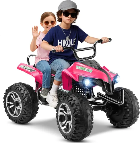 Vista 9 de Hikole ATV de 24 V y 4 ruedas para niños de 6-8-10-14 años para montar al Negro