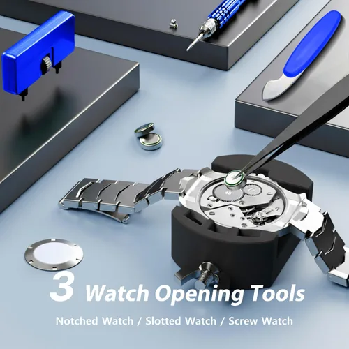 Vista 2 de EasyTime Kit de reemplazo de batería de reloj: juego de herramientas de Azul