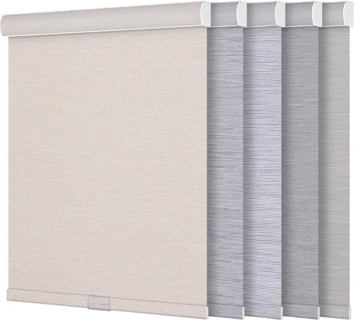Vista 6 de Boolegon Persianas opacas de ventanas, sin cordones con casete de cenefa, persianas enrollables personalizadas de jacquard con protección UV