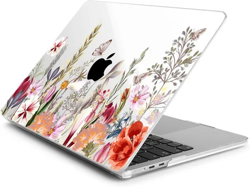 Vista 4 de Batianda Funda para MacBook Air de 15" con chip M5 M4 M3 M2, Botanical Campo de flores