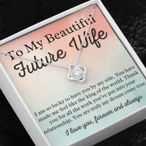 Vista 3 de to My Future Wife Love Knot Necklace - Soulmate Necklaces for Women, Engagement Gift for Girlfriend Soulmate Jewelry Womens Jewelry Gifts Romantic