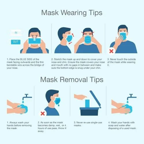 Vista 2 de Mascarilla facial, 100 unidades (azul)