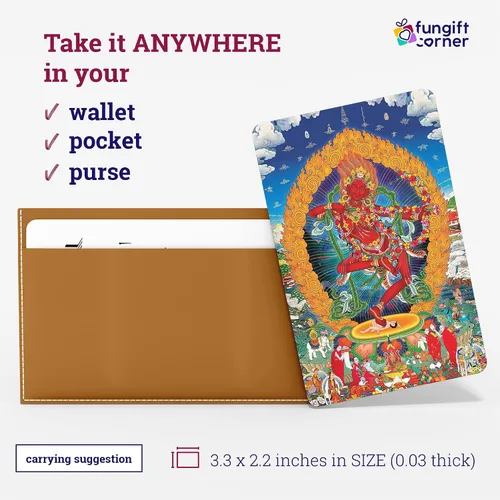 Vista 5 de Amuleto de Feng Shui con mantra rojo de Tara Gau y Kurukulle Svaha Man, símbolo para protección del hogar, regalo de Feng Shui, tarjeta de talismán