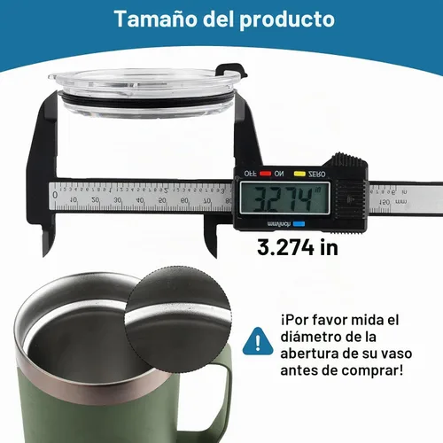 Vista 4 de Paquete de 2 tapas de repuesto compatibles con Stanley de 24 onzas, 12 onzas, tapa aislada a prueba de derrames para taza de café de acero