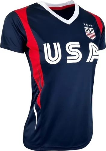 Vista 2 de Icon Sports Official Licensed U.S. Soccer 4 Star USWNT Players Women's Gameday Shirts Football Tee Top