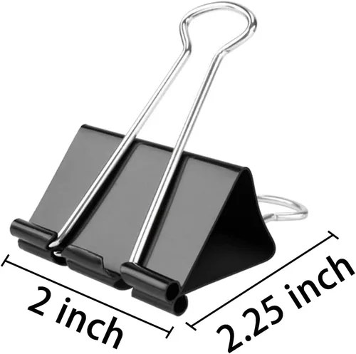 Vista 2 de 40 unidades de clips de carpeta extra grandes para oficina y hogar, 2 pulgadas