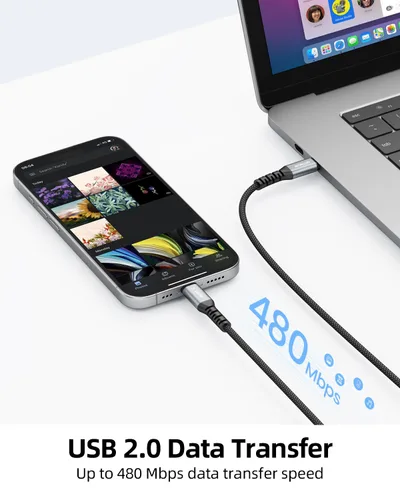 Vista 3 de Cable USB C a USB C, cable de carga rápida USB C a C de 240 W