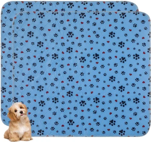 Vista 10 de Almohadillas Lavables para Orina para Perros, Paquete de 2 Extra Grandes de 36"x54" Súper Absorbentes Almohadillas Reutilizables para Cachorros