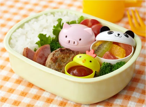 Vista 2 de CuteZCute - Tazas de mayo para almuerzo, mini, panda, pollo y cerdo