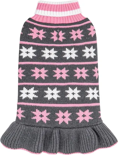 Vista 18 de KYEESE Suéteres para Perros con Agujero para la Correa Suéter Vestido Pequeño de Cuello Alto para Perros para Hembra Tejido de Lunares Cálido Ropa