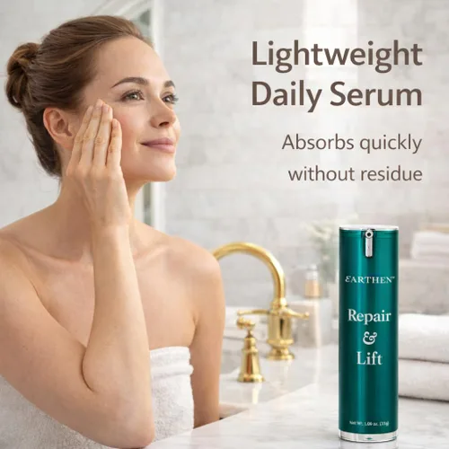Vista 3 de Earthen Repair & Lift - Suero facial antienvejecimiento con péptidos, reafirma, levanta, reduce arrugas y líneas finas, aumenta la elasticidad