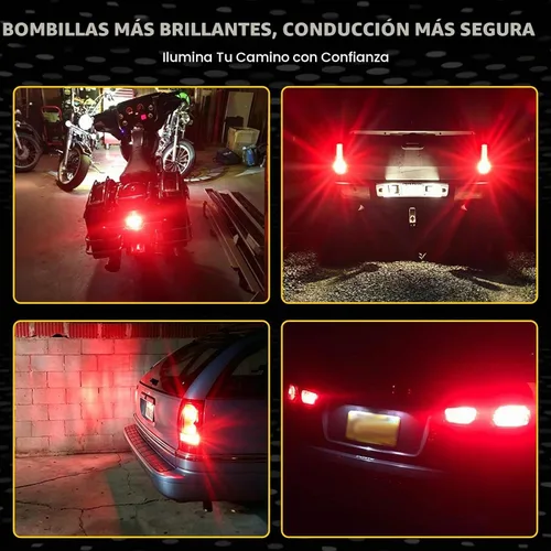 Vista 7 de iBrightstar - Las más novedosas luces de freno intermitentes estroboscópicas de 9 a 30 V, 912, 921, W16W, T15, 906, focos LED con lente. Rojo