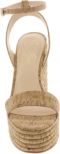 Vista 3 de Jessica Simpson Sandalias de cuña con correa de tobillo de corcho