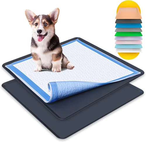 Vista 18 de Skywin TidyFriend - Soporte para orina de perro apto para viajes de hasta 24 x 24 pulgadas, alfombrilla de silicona flexible enrollable con borde