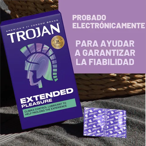 Vista 8 de TROJAN Condones de placer extendido, condones TROJAN 12