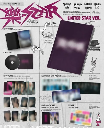 Vista 5 de (P.O.B) STRAY KIDS [- (ROCK) - ESTRELLA] Mini álbum (LIMITED STAR Ver. +Tarjeta de foto de regalo de tienda) K-POP SELLADO