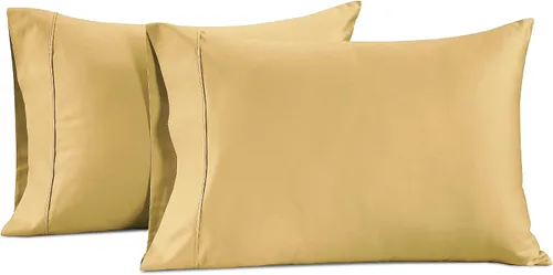 Vista 19 de Lane Linen Juego de 2 fundas de almohada 100 % de algodón, tamaño estándar, se adapta a almohadas estándar y Queen, fundas de almohada lujosas