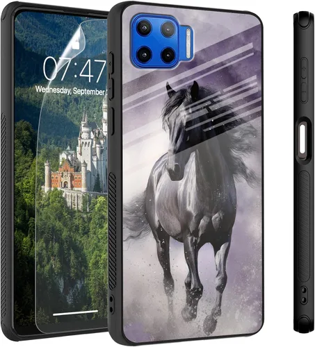 Vista 28 de Funda para Motorola Moto Edge 2022, cubierta trasera de vidrio templado con protector de pantalla, protección a prueba de golpes para Motorola Moto