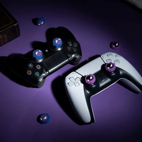 Vista 6 de Yocore Purple Devil Switch - Tapas de agarre de pulgar de silicona suave, tapas analógicas de silicona suave para Switch ProPS4PS5, 4