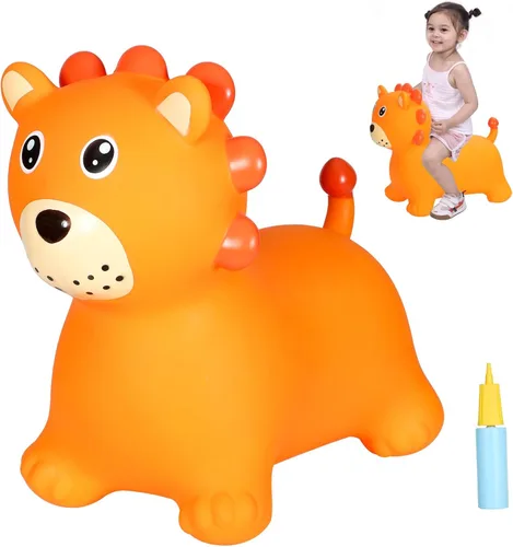 Vista 16 de INPANY Juguetes Saltarines de Vaca de Animales de Granja para Regalos de Niña de 2 Años, Montable Saltarín de Toro para Niños Pequeños, Caballo