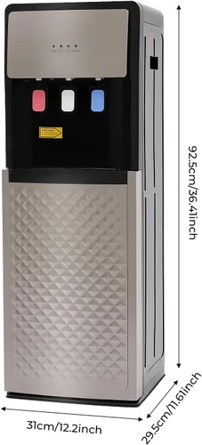 Vista 2 de Dispensador de enfriador de agua, dispensador de agua de carga inferior de 5 galones con frío caliente y temperatura ambiente, calentamiento rápido