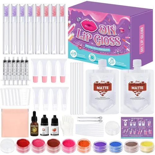 Vista 10 de Jcoos Kit de brillo de labios, kit de fabricación de brillo de labios, kit de fabricación de brillo de labios para hacer tus propios suministros