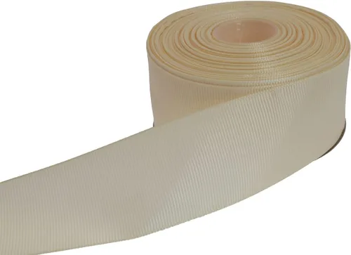 Vista 16 de Cinta de grogrén sólido de 25 yardas cada rollo, borde tejido 100% poliéster (1 pulgada, beige)
