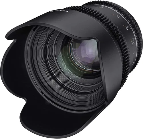 Vista 2 de Samyang Lente Cine de marco completo T1.5 VDSLR MK2 de 1.969 in para Canon RF, enfoque manual de alta velocidad, iris de 9 cuchillas, vidrio ultra