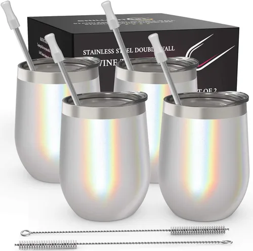 Vista 28 de CHILLOUT LIFE - Vaso de acero inoxidable de 12 onzas con tapa y caja de regalo, diseño de viaje con recubrimiento en polvo, aislamiento al vacío
