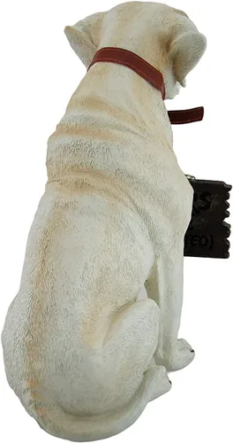 Vista 4 de Labrador Retriever - Estatua de jardín con letrero de bienvenida reversible, figura de perro de resina, decoración de laboratorio pintada a mano
