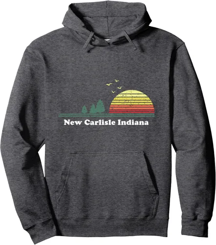 Vista 5 de Sudadera con capucha de estilo vintage de Carlisle, Indiana Sunset Souvenir