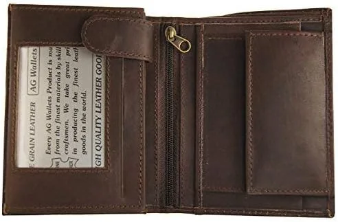 Vista 2 de AG Wallets Cartera de piel de vacuno grande europea de triple pliegue hipster