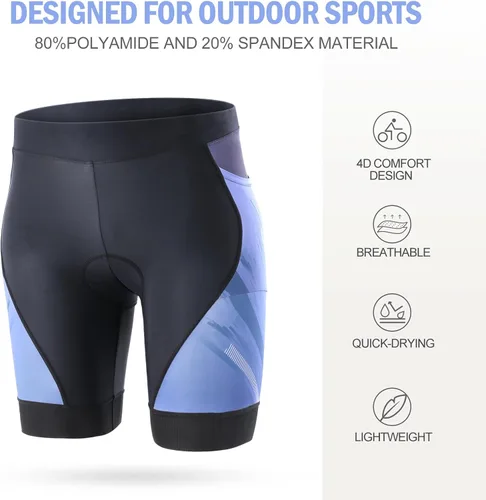 Vista 2 de Aeike 4D Padded Seat Cushion Cycling Shorts Breathable Quick-Drying Shockproof Elastic Bike Shorts for Women