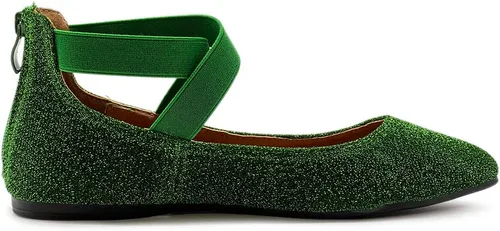 Vista 5 de Ollio Zapatos planos de ballet con correa elástica con purpurina para mujer F189
