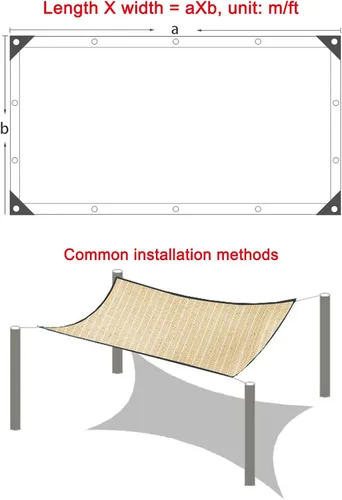 Vista 7 de Tela de protección solar resistente, toldo antienvejecimiento, red de sombra rectangular, red de sombreado, tela de sombra 90% resistente a