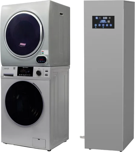 Vista 9 de Equator LAUNDRY CENTER Silver WASHER 15Lbs+Vented DRYER+ Steam Dryer CLOSET 110V