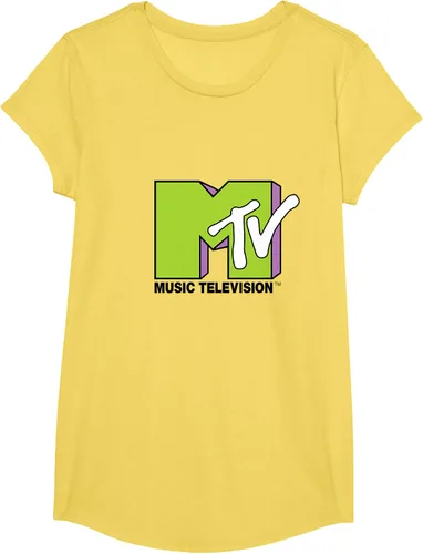 Vista 38 de Camiseta de tratamiento de relleno con logotipo MTV verde lima y morado, Negro, S Azul Marino