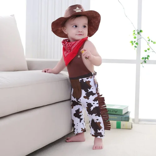 Vista 2 de LXKIKMM May's Baby Baby - Mameluco de vaquero para Halloween, ropa infantil