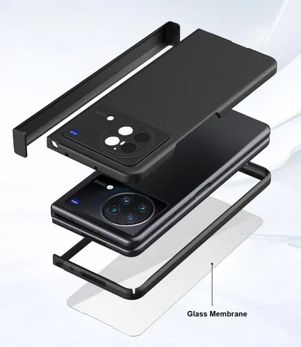 Vista 3 de QUIETIP Funda compatible con Vivo X Fold, delgada, a prueba de golpes, plegable, protector de policarbonato duro mate, transparente
